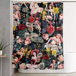 floral and pin up girls iv shower curtain 0