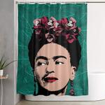 floral frida shower curtain 0