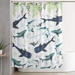 floral shark pattern shower curtain 0