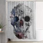 floral skull 2 shower curtain 0