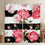 flower blooming triped pattern window curtain flowers rose spring blackout window curtains 100 polyester 41 7 107 9 0