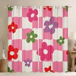 flower square patch pattern window curtain flowers art home decor blackout window curtains 100 polyester 41 7 107 9 0