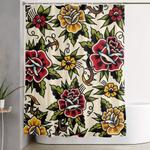 flower tattoo shower curtain 0
