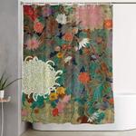 flowerjapanese painting shower curtain 0