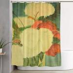 flowers in a glass vase oil painting art shower curtain 0