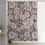 flowers swallows shower curtain 0