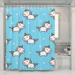flying unicorn cute pattern shower curtains 0