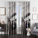 follow the car racing in arena window curtain 0