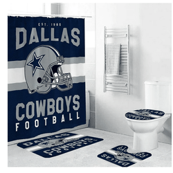 NFL Football Team Helmet Dallas Cowboys Bathroom Sets, Shower Curtain Sets