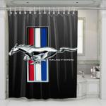 ford mustang gt carbon logo shower curtains 0