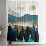 forest mist shower curtain 0
