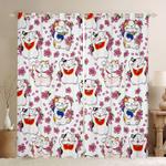 fortune cat pattern blackout curtains adorable cat pet window curtains cat owners gift kidroom decoration blackout window curtains 100 polyester 41 7 107 9 0