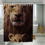 frame mufasa and simba the lion king shower curtains 0