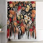 free falling melting floral pattern shower curtain 0