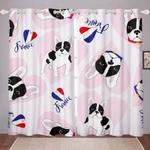 french bulldog puppy heart pink window case love dogs frenchie blackout window curtains 100 polyester 41 7 107 9 0