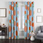 fresh orange watercolor painting window curtain 0