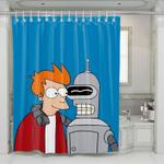 friend and futurama robbot shower curtains 0
