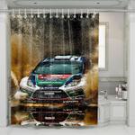 full of obstacle for car racing shower curtains 0
