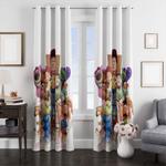 full white toy story character window curtain 0