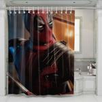 funny deadpool shower curtains 0