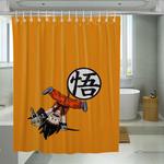 funny dragon ball orange shower curtains 0