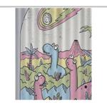 funny shower curtain dinosaur shower curtain animal meteor art 0