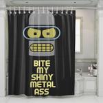 futurama bite my shiny metal ass shower curtains 0