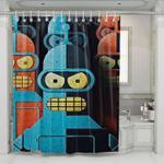 futurama paper red blue shower curtains 0