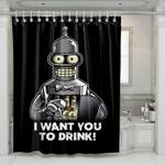 futurama waiter shower curtains 0