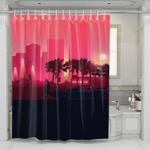futuristic city 2d shower curtains 0