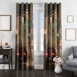 futuristic city cyberpunk window curtains 0