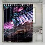 futuristic theme cyberpunk 2077 shower curtains 0