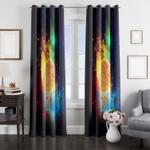 galaxy basketball colorful window curtain 0