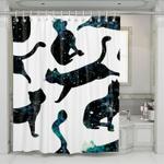galaxy cat multiple exposure shower curtains 0