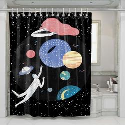 Galaxy Flat Character Shower Curtain Set Bathroom Set For Bathroom Decor Best Gift For Friends