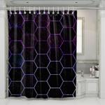 galaxy hexagon metal vibe shower curtains 0