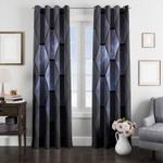 galaxy space hexagon shapes window curtain 0