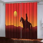 game red dead pattern curtains blackout window drapes 0