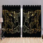 ganesha hindu god curtain golden elephant mandala lovers home decor blackout window curtains 100 polyester 417 1079 0