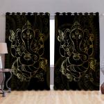 ganesha hindu god curtain golden namaste yoga hindu printed gift blackout window curtains 100 polyester 417 1079 2 0