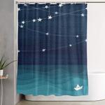 garlands of stars watercolor teal ocean shower curtain 0
