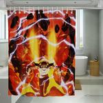 genos on fire one punch man shower curtains 0