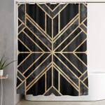 geo black marble dream shower curtain 0