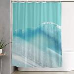 geode crystal turquoise blue shower curtain 0