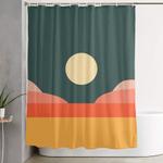 geometric landscape 14 shower curtain 0