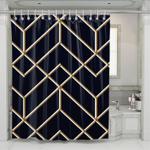 geometry golden ornament shower curtains 0
