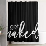 get naked white on black shower curtain 0