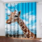 giraffe curtains pattern blackout window drapes 0