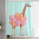 giraffe party shower curtain 0