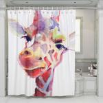 giraffe potrait shower curtains 0